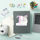Tの文字でThelmaと名前ステッカーカットアウト シール (iPadカバー)