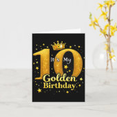 Tの10歳のゴールデンバースデー 10歳の誕生日 キッズ カード (黄色い花)