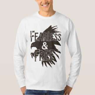Tはっきりしたシャツの「Fearless & Free」デザイン- Empowering Tシャツ