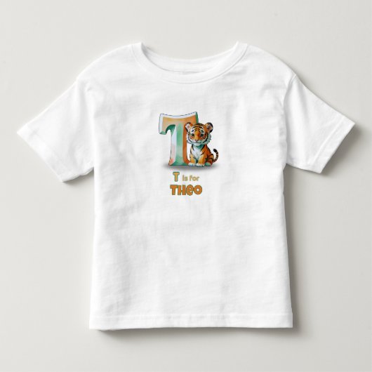 Tはテオのもの - 名前入り子供Tシャツ トドラーTシャツ (正面)