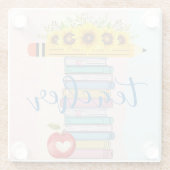 Tは先生フローラ鉛筆ブックアップル用 ガラスコースター (裏面)