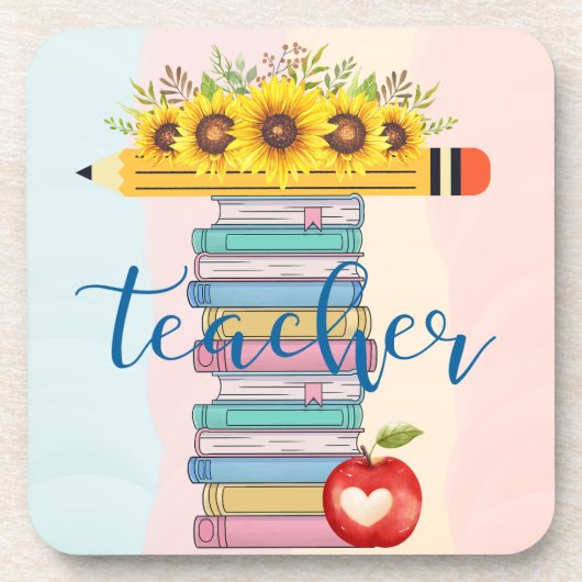 Tは先生フローラ鉛筆ブックアップル用 コースター (正面)