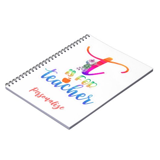 Tは先生引用文カラフルおもしろい学校 ノートブック (左側)