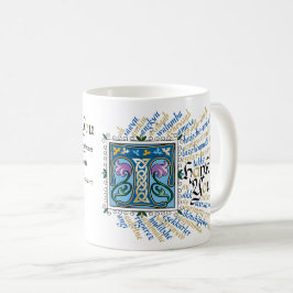 Tは感謝のマグカップ – 青&金ゴールド コーヒーマグカップ