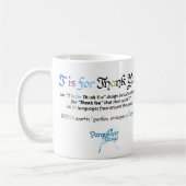 Tは感謝のマグカップ – 青&金ゴールド コーヒーマグカップ (左)