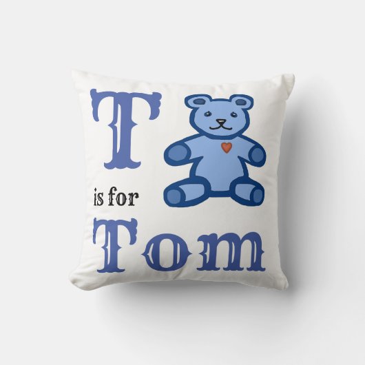 TはTomの赤ちゃん男の子スローピロー クッション (正面)