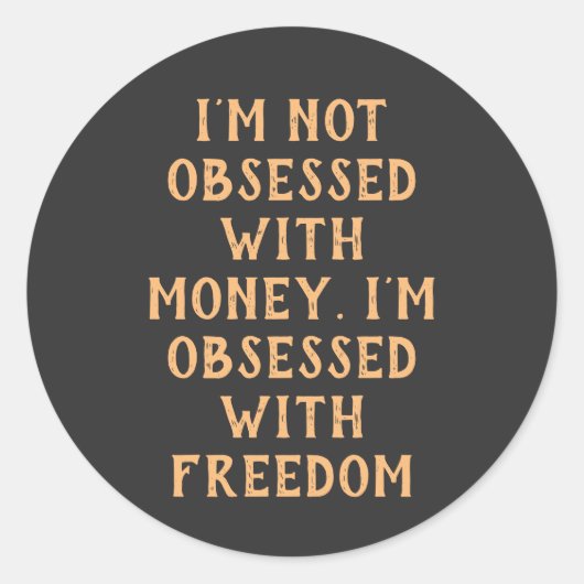 Tやる気を起こさせるシャツにベージュ文字の引用文 ラウンドシール (正面)