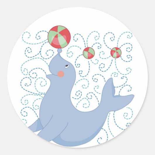 Tよくはしゃぐシャツとギフトのシール ラウンドシール (正面)