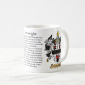 tを含む(頂上)車大工家族の紋章付き外衣 コーヒーマグカップ (正面右)