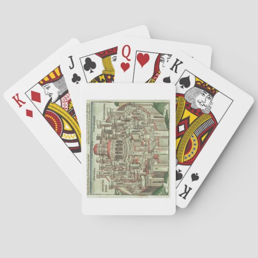 Tを示すエルサレムの城壁に囲まれた都市の眺め トランプ (裏面)