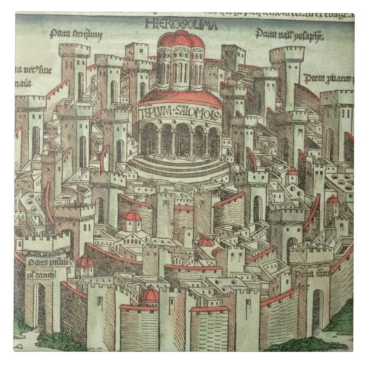 Tを示すエルサレム囲まれた市の眺め タイル (正面)