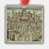 Tを示すエルサレム囲まれた市の眺め メタルオーナメント (正面)