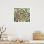 Tを示す城壁の都市エルサレムのビュー ポスター (キッチン)