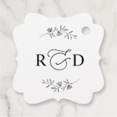 Tエレガントに白黒モノグラム感謝 フェイバータグ (裏面)