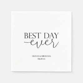 Tエレガント結婚モダン付きナプキパーソナライズされたン スタンダードカクテルナプキン