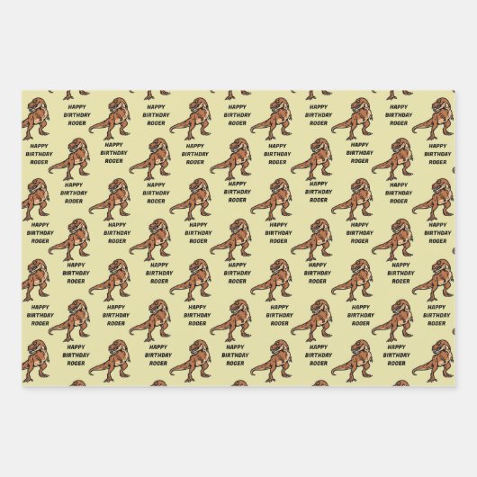 Tカスタマイズレックスティラノサウルス誕生日 ラッピングペーパーシート (正面3)