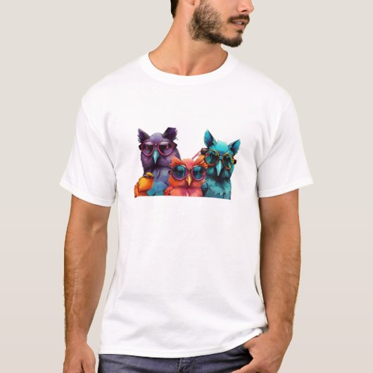 Tカラフルシャツをフクロウ Tシャツ (正面)