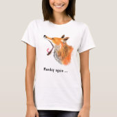 Tシャおもしろいツ文字月曜日に再びあくびをするキツネ Tシャツ (正面)