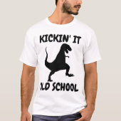 Tシャおもしろいツ、Kickin」古い学校 Tシャツ (正面)