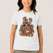 Tシャクールツのシェード付き馬 トライブレンドTシャツ (正面)