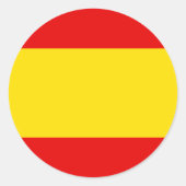 Tシャスペインのツとギフト国旗 ラウンドシール (正面)