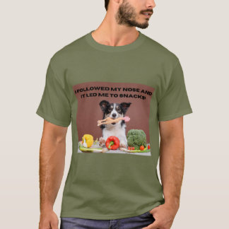 Tシャツおもしろい犬後を追プリントI Tシャツ