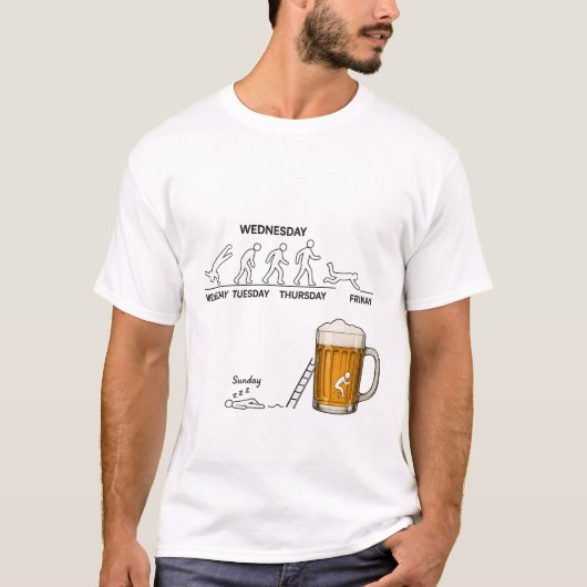 Tシャツおもしろい週展開ビール Tシャツ (正面)