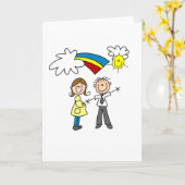 Tシャツおよびギフトがあるお母さんおよびパパ カード (黄色い花)