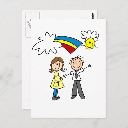 Tシャツおよびギフトがあるお母さんおよびパパ ポストカード (正面/裏面)