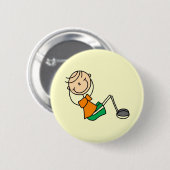 Tシャツおよびギフトに運動させる棒の姿 缶バッジ (正面&裏面)