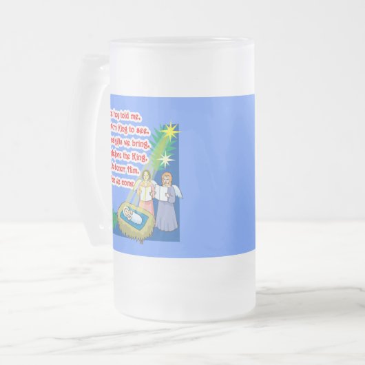 Tシャツおよびギフトの小さいドラマーの男の子の叙情詩 フロストグラスビールジョッキ (正面左)