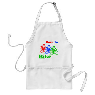 Tシャツおよびギフトを自転車に乗るために生まれて下さい スタンダードエプロン