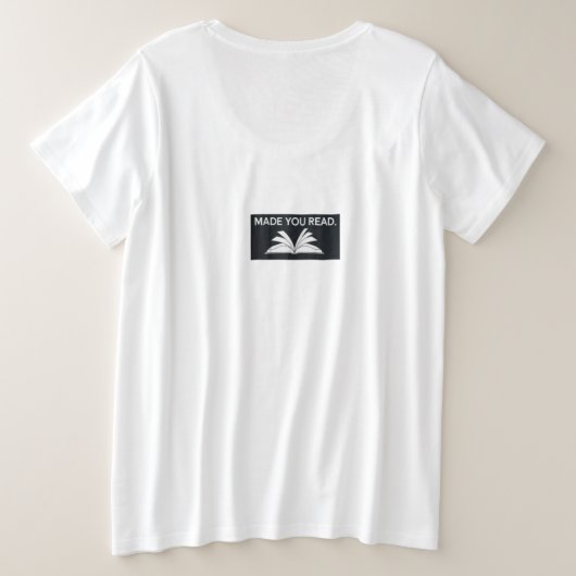 TシャツがHAHAでディニングして読 プラスサイズTシャツ (デザイン裏面)