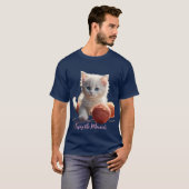 Tシャツその瞬間を楽しもう かわいい子猫がYで遊ぶ Tシャツ (正面フル)