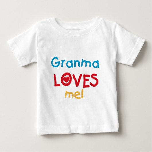 Tシャツとギフトが大好きグランマ ベビーTシャツ (正面)