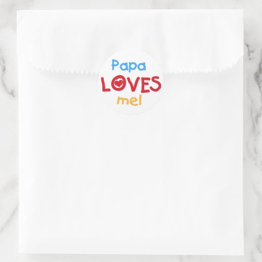 Tシャツとギフトが大好きパパ ラウンドシール (バッグ)