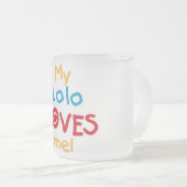 Tシャツとギフトが大好き フロストグラスマグカップ (正面右)