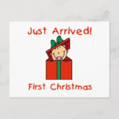 Tシャツとギフトが届いた休日のベビーガール シーズンポストカード (正面)