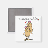 Tシャツとギフトのお姉さんについて マグネット (正面/裏面)