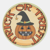 Tシャツとギフトのトリックまたは治療 ラウンドシール (正面)