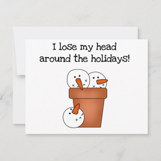 Tシャツとギフトのヘッドホリデーを失う シーズンカード (正面)