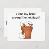 Tシャツとギフトのヘッドホリデーを失う シーズンカード (正面/裏面)