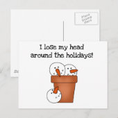 Tシャツとギフトのヘッドホリデーを失う シーズンポストカード (正面/裏面)