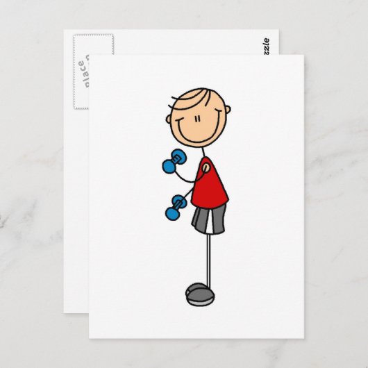 Tシャツとギフトの重みを持ち上げる ポストカード (正面/裏面)