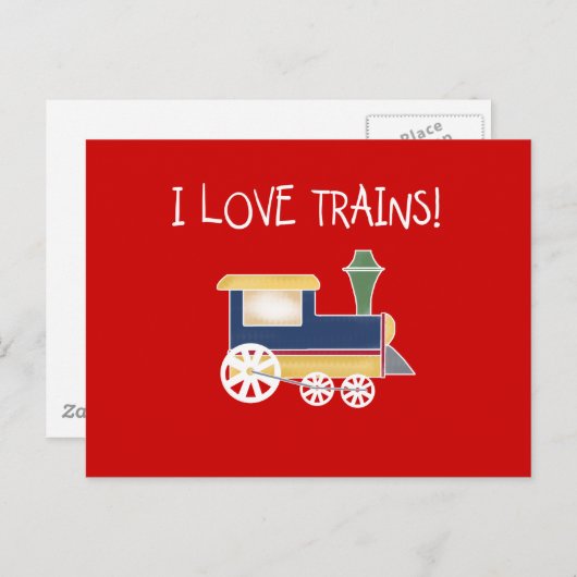 Tシャツとギフトの電車が大好き ポストカード (正面/裏面)