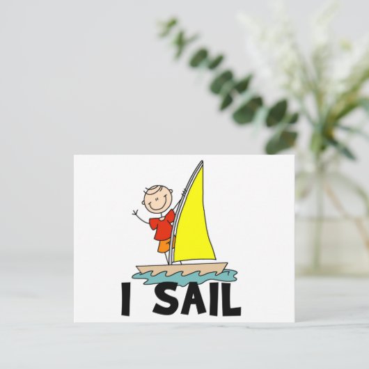 Tシャツとギフトを描くステックフィギュア ポストカード (スタンド正面)