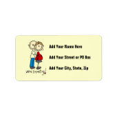 Tシャツとギフトを期待しているカップル ラベル (正面)