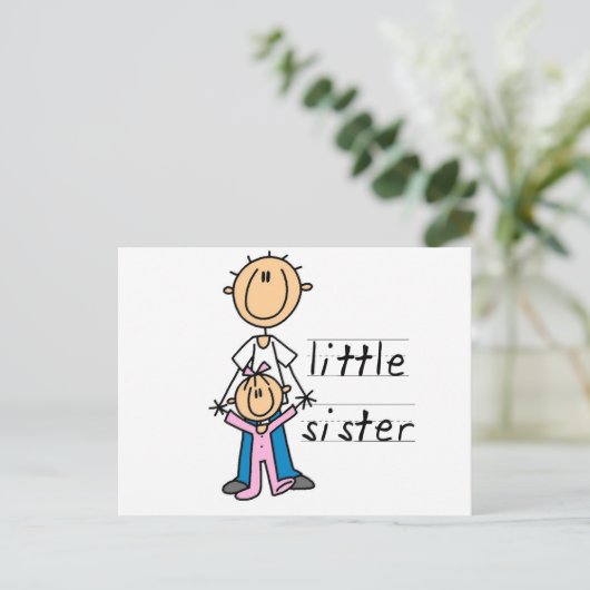 Tシャツとギフトを着た妹 ポストカード (スタンド正面)