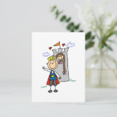 Tシャツとギフトを着た王子と少女 ポストカード (スタンド正面)