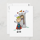 Tシャツとギフトを着た王子と少女 ポストカード (正面/裏面)